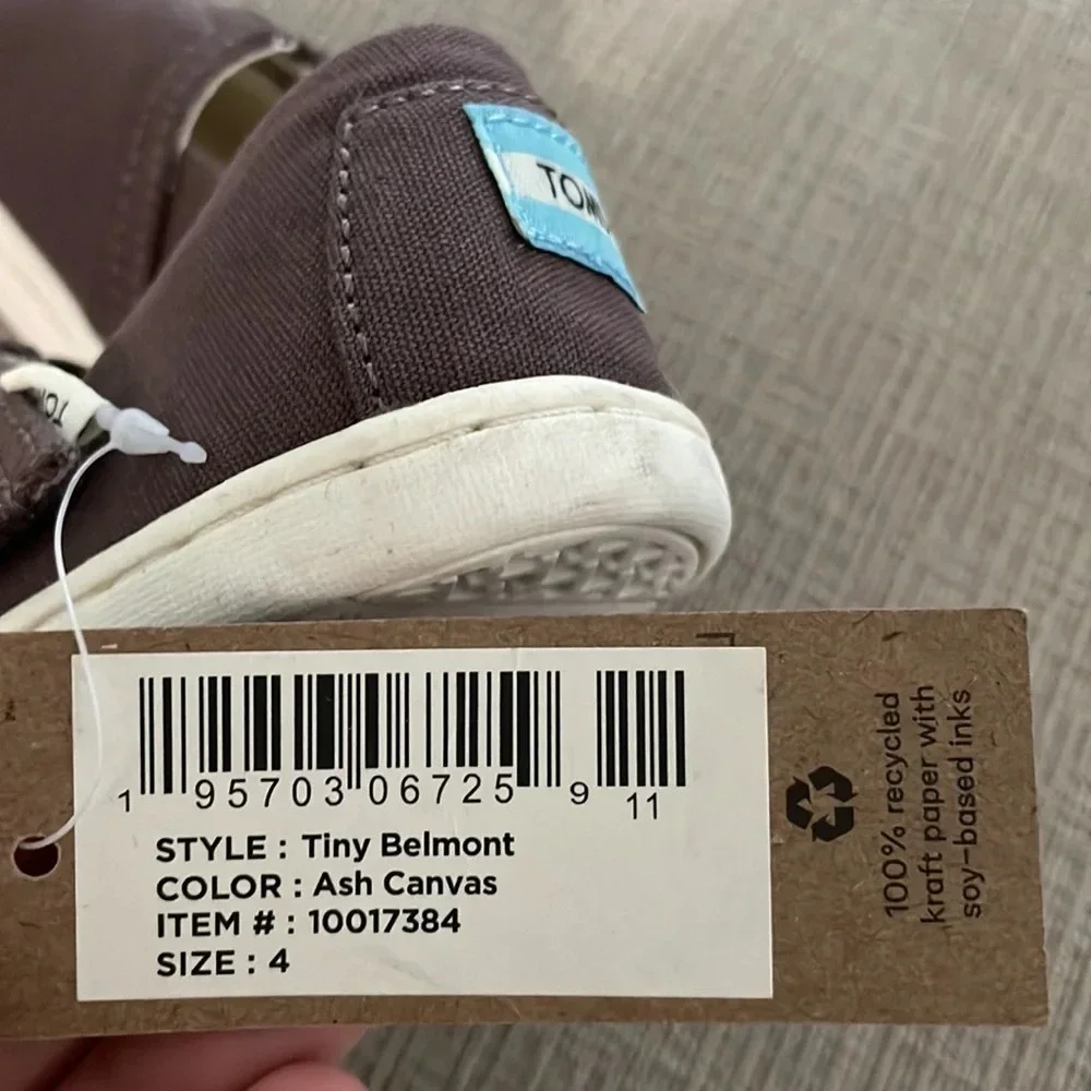 Toms Tiny Belmont Ash Canvas NEW